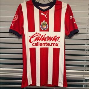 Puma Kids Red and White Soccer Jersey